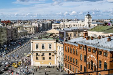 Ligovsky Prospekt ve Mosksvskiy trende çatı görünümü