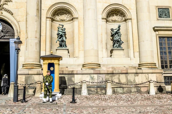 Osłony na Zamku Królewskim w Sztokholmie. Szwecja — Zdjęcie stockowe