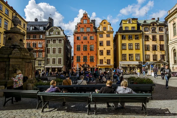 Stortorget cuadrado en Gamla Stan en Stockholm.Sweden . — Foto de Stock