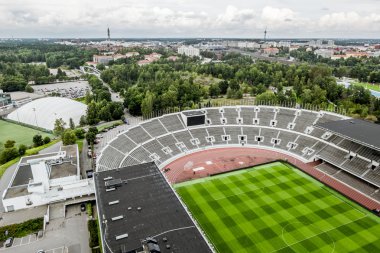 Finlandiya'nin Olimpik Stadyum yükseklikten görüntülemek
