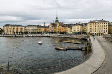 eski şehir Stockholm.Sweden Gamla Stan görünümünü.