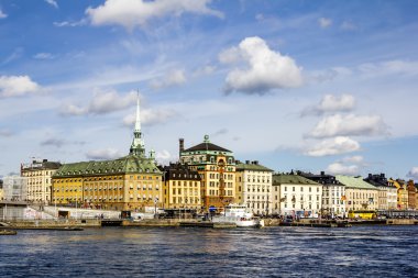  eski şehir Stockholm.Sweden Gamla Stan görünümünü.