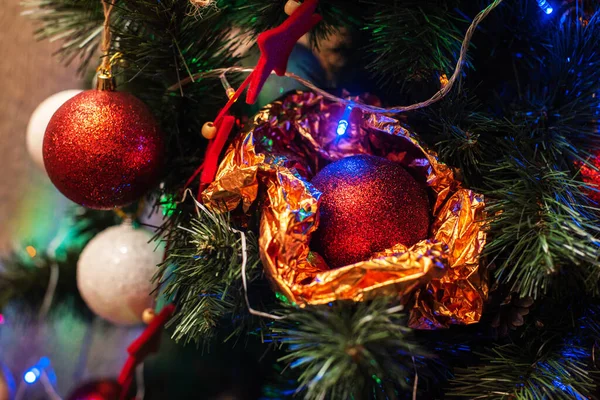 Frohe Weihnachten Und Ein Gutes Neues Jahr Weihnachtsspielzeug Baum Weihnachten — Stockfoto