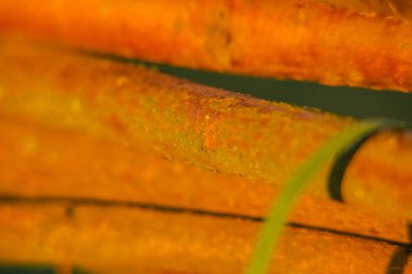 Asmadan çit hasarı, doku, arka plan. Hasır asma çiti. Örülmüş asma dokusu kabartmalı arka plan. Organik dokuma hasır çit.