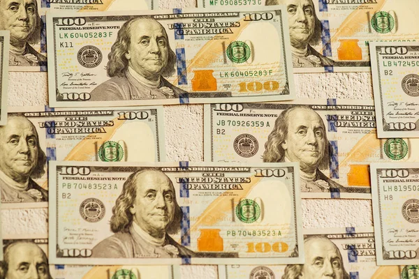Dolari Bancnote Diferite Fundal Dolari Contextul Diferitelor Bancnote Dolari Conceptul — Fotografie, imagine de stoc