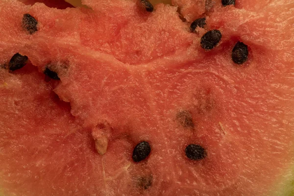 Close Sliced Watermelon Plate 매크로 그래피 접시에 — 스톡 사진