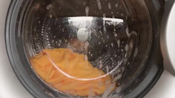 Moderne Waschmaschine Wäsche Waschen Der Waschmaschine Sauberkeitskonzept — Stockvideo