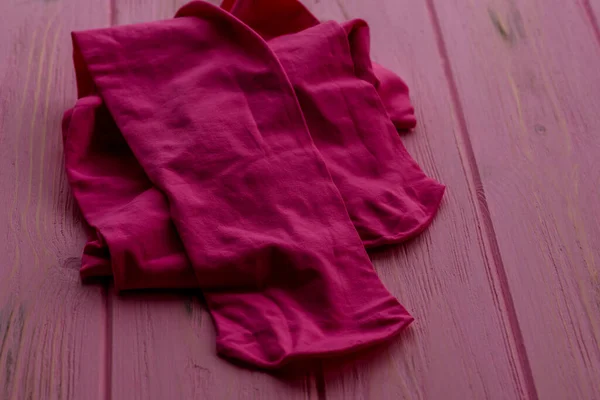 Mallas Rosadas Sobre Fondo Madera Medias Color Rosa Como Elemento — Foto de Stock