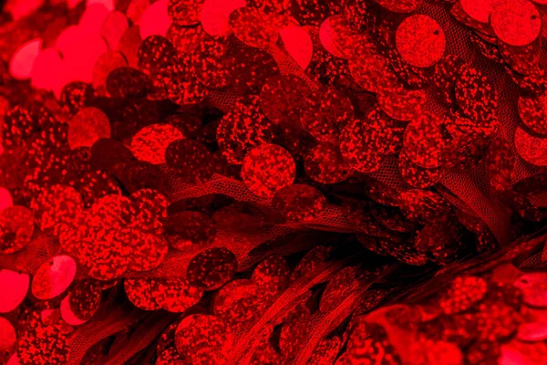 Візерунок Червоних Блискіток Ігристий Фон Блискітками Червона Тканина Обличчя Прямокутна — стокове фото