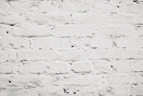 White brick wall background. white brick interior facade wall. old cement grunge background