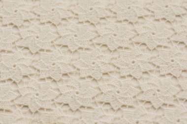 Dantel. Giysi olarak beyaz dantel. Tasarımcılar için bir element olarak kumaş dokusu