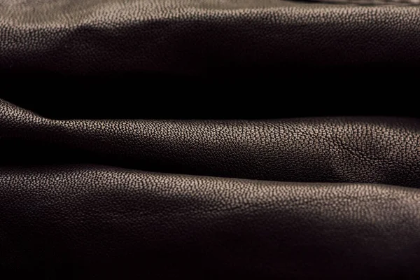 黑色面料质地 黑色的布 为设计师提供黑色皮革背景的材料 — 图库照片