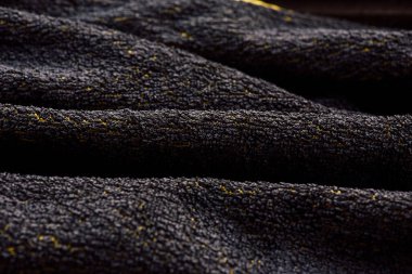 siyah renkli terry bez havlu dokusu. Siyah Terry havlusu. siyah kumaş