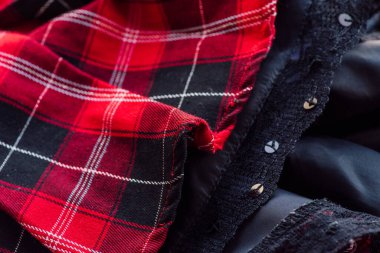 Tartan kumaş desenli arka plan desenli. Kızıl Tartan Okul Üniforması Kumaş Malzemesi