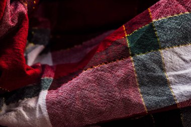 Tartan kumaş desenli arka plan desenli. Kırmızı Tartan Malzemesi