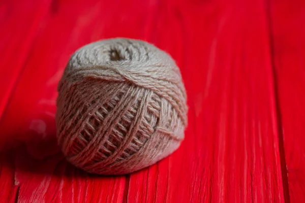 Red Painted Wood Brown Threads Painted Old Wooden Wall Red — Stock Photo, Image