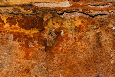 Boş Tuğla Çit Yapısı. Soyulmuş alçılı eski, eski, kirli tuğla duvarın arka planı