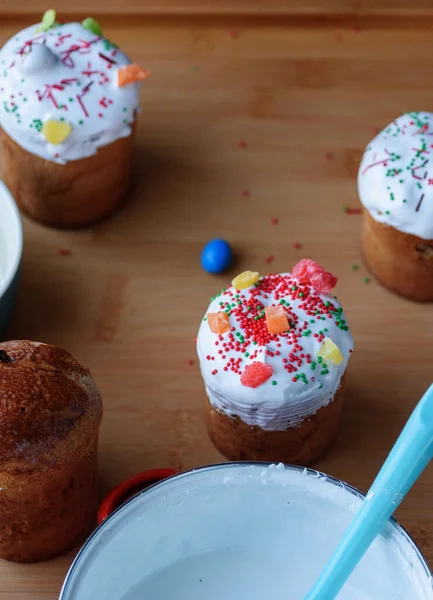 Easter cakes. Easter baked. The process of making Easter cakes at home. Happy easter. Spring holiday