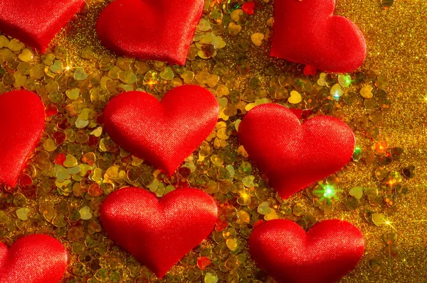 Coeurs Sur Fond Coeurs Rouges Concept Saint Valentin Romance Saint — Photo