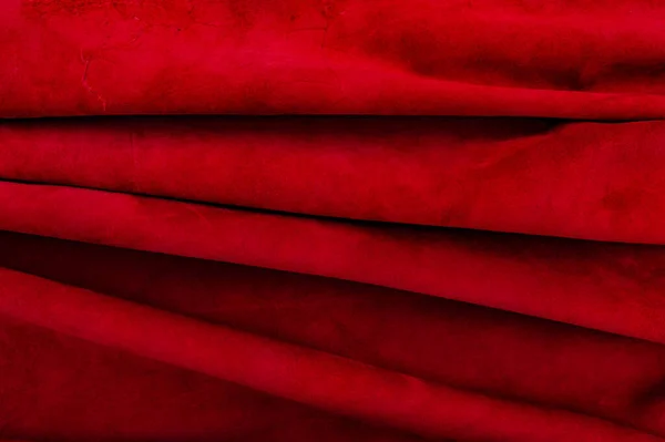 Textura Terciopelo Cuero Transparente Material Fieltro Macro Textura Ante Rojo — Foto de Stock
