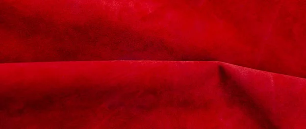 Velvet Texture Seamless Leather Felt Material Macro Red Suede Texture — Stock Photo, Image