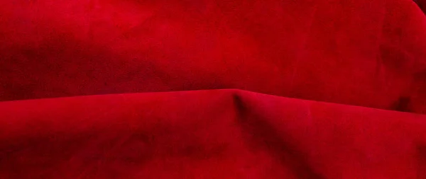 Velvet Texture Seamless Leather Felt Material Macro Red Suede Texture — Stock Photo, Image