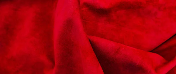 シームレス革のベルベットの質感 感じられる素材 赤いスエードの質感 — ストック写真