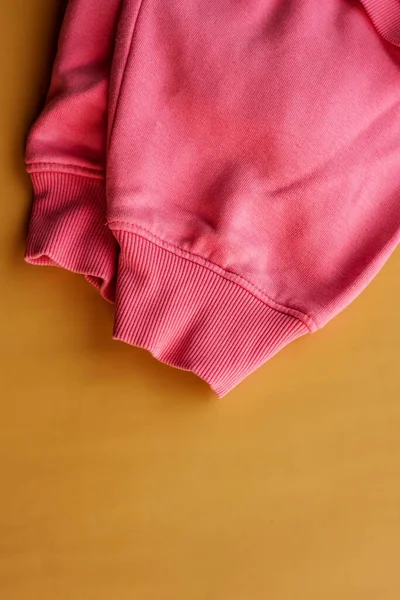 Bonito Tejido Jersey Rosa Texturizado Cerca Camiseta Rosa — Foto de Stock