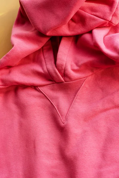 Bonito Tejido Jersey Rosa Texturizado Cerca Camiseta Rosa — Foto de Stock