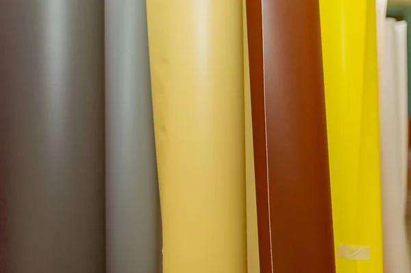 Fila Varios Colores Vinilo Coche Envoltura Plotter Corte Papel Adhesivo — Foto de Stock