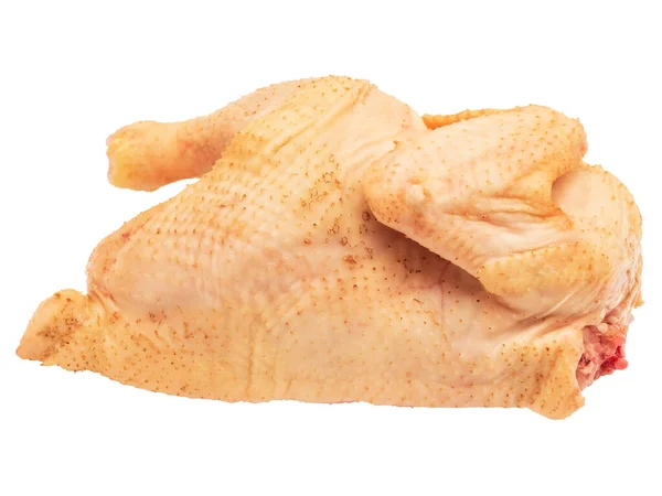 Frango Cru Isolado Branco Metade Frango Cru — Fotografia de Stock