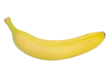 Bir olgun sarı muz yalıtılmış.