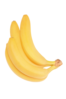 Sarı muzlar izole edilir. Tropik meyve muzları.