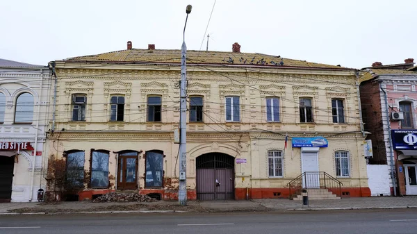 Astrakhan Russia Gennaio 2021 Vecchi Edifici Della Città Strada Admiralteyskaya — Foto Stock