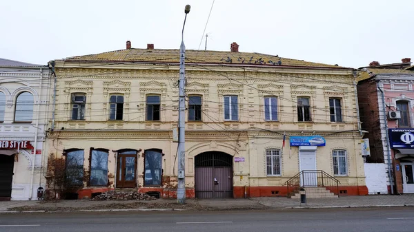 Astrakhan Russia January 2021 Old Buildings City Admiralteyskaya Street — Stock Photo, Image