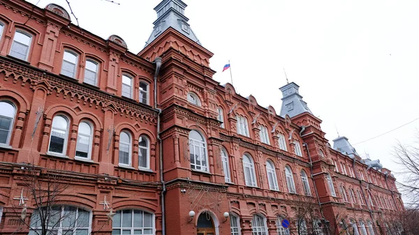 Astrachan Russland Januar 2021 Alte Gebäude Der Stadt Fassade Sowjetische — Stockfoto