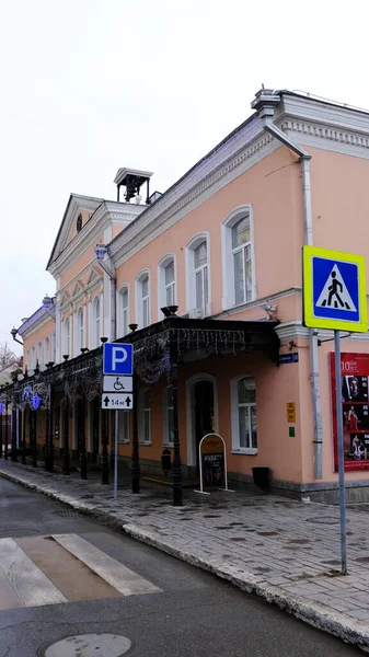 Astrakhan Russie Janvier 2021 Bâtiments Anciens Ville Façade Rue Soviétique — Photo