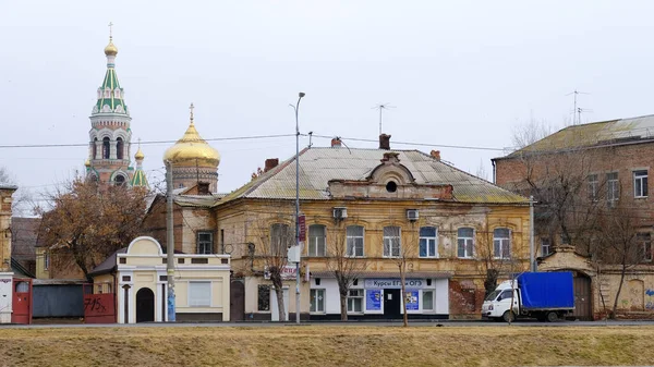 Astracán Rusia Enero 2021 Edificios Antiguos Ciudad Fachada Calle Del — Foto de Stock