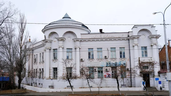 Astrakhan Russia January 2021 Old Buildings City Facade Red Embankment — Stock Photo, Image