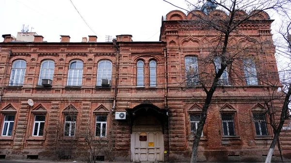 Astrachan Rusland Januari 2021 Oude Gebouwen Van Stad Voorzijde Kirov — Stockfoto