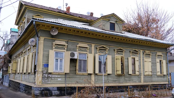 Astrakhan Russia January 2021 Old Buildings City Facade Kirov Street — Stock Photo, Image