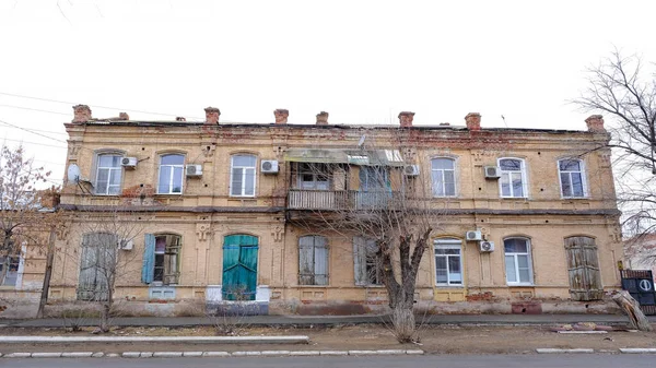 Astrakhan Russia January 2021 Old Buildings City Facades Houses Gorky — Stock Photo, Image