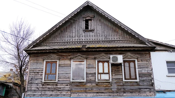 Astracán Rusia Enero 2021 Edificios Antiguos Ciudad Fachadas Casas Calle — Foto de Stock