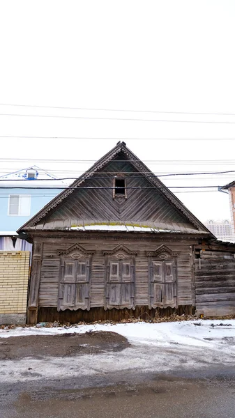 Astrakhan Russia Gennaio 2021 Vecchi Edifici Della Città Facciate Case — Foto Stock