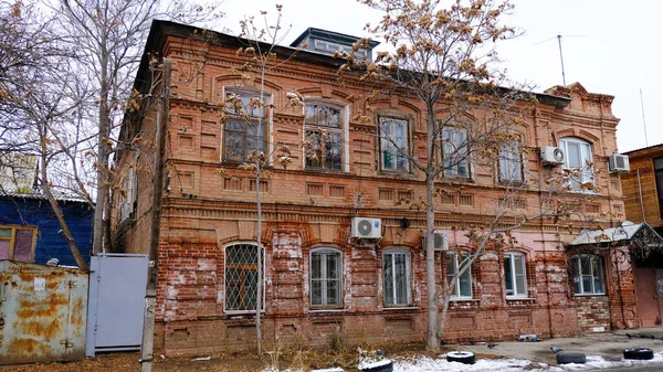 Astrakhan Russie Janvier 2021 Bâtiments Anciens Ville Façades Maisons Chelyuskintsev — Photo