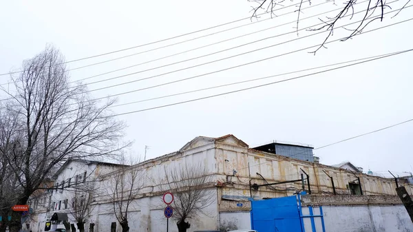 Astrachan Russland Januar 2021 Alte Gebäude Der Stadt Fassade Shahumyan — Stockfoto