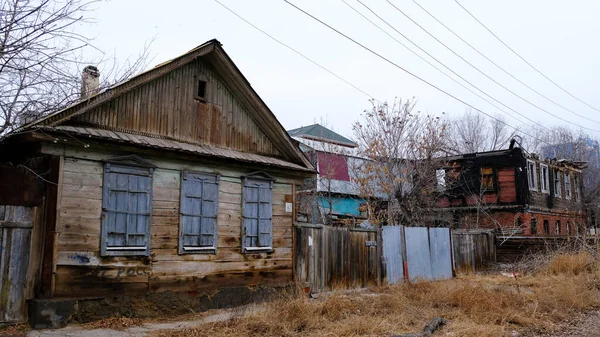 2021年1月9日 俄罗斯阿斯利康 这座城市的老建筑 立面Kuibyshev街 — 图库照片