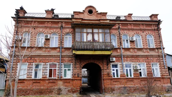 Astracán Rusia Enero 2021 Edificios Antiguos Ciudad Fachada Calle Chekhov — Foto de Stock