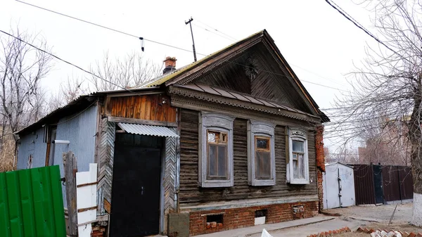 Astrachan Rusland Januari 2021 Oude Gebouwen Van Stad Voorzijde Chekhov — Stockfoto