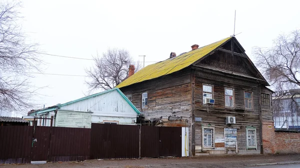 Astrakhan Russia January 2021 Old Buildings City Facade Musa Jalil — Stock Photo, Image